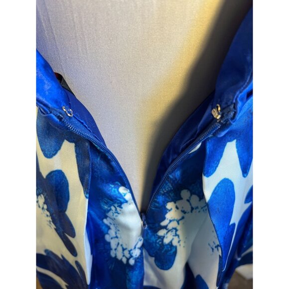 Glamour By Terani Couture Blue Floral Fit & Flare Dress Size 4 With Back Zipper - Picture 7 of 9